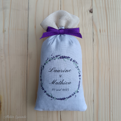 Sachet de lavande personnalisé mariage