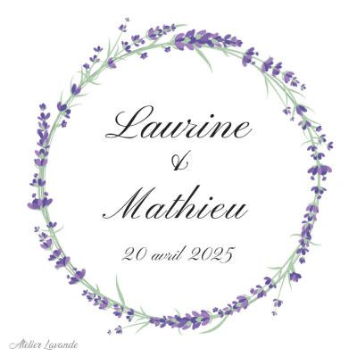 Maquette Sachet de lavande pour mariage