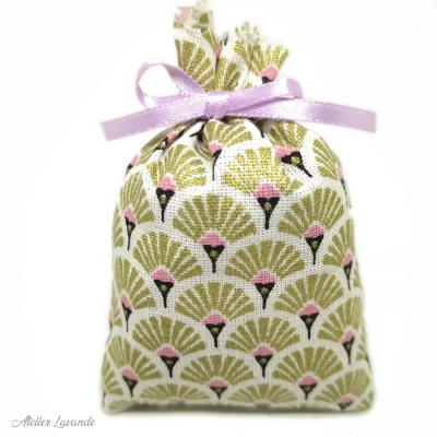 Sachet de lavande de Provence avec tissus imprimé, motif japonais Mineko